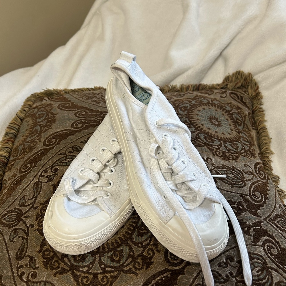 Adidas White Canvas Sneakers